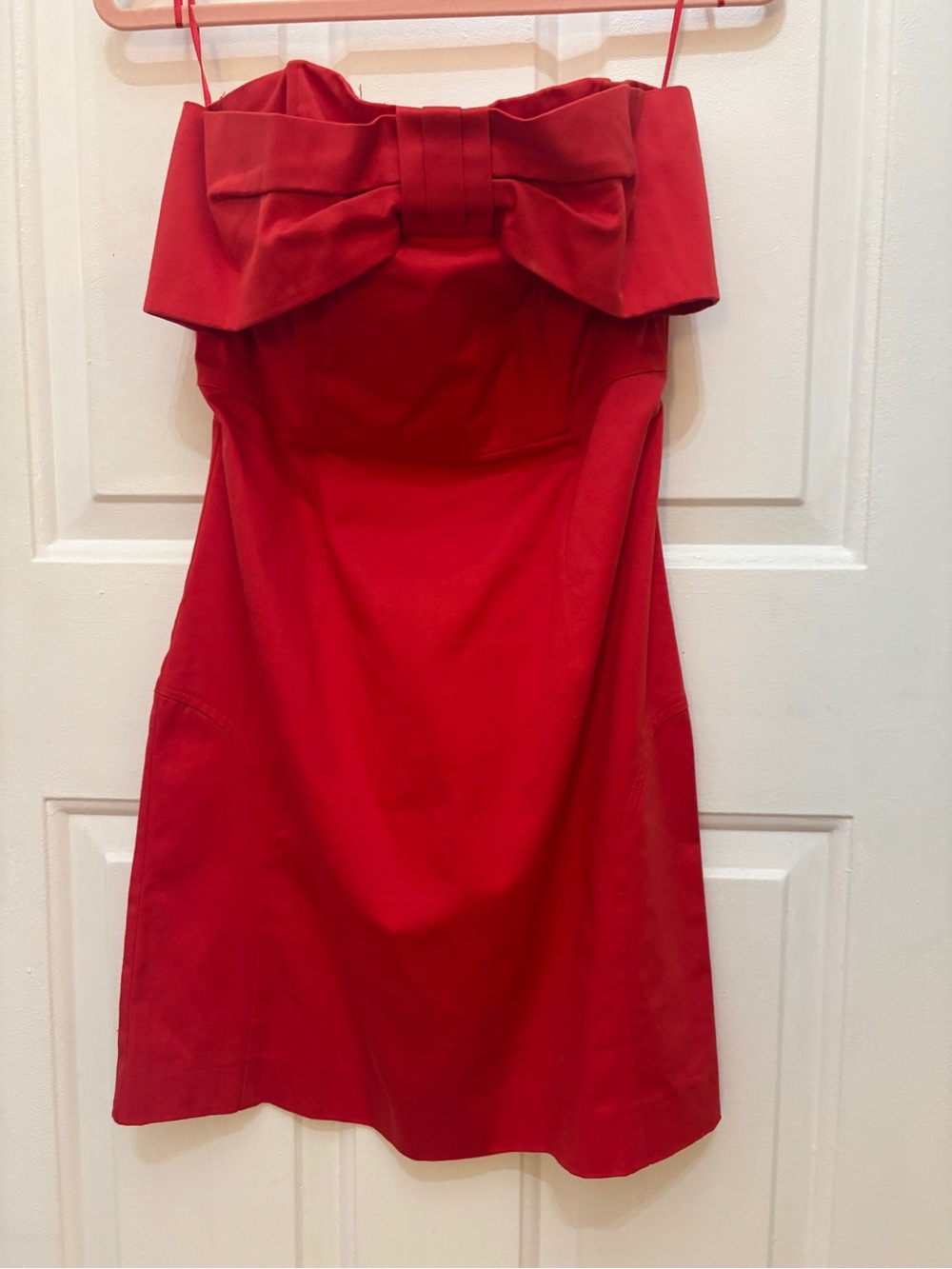 H&M Red Strapless Bow Accent Dress - Size 12
